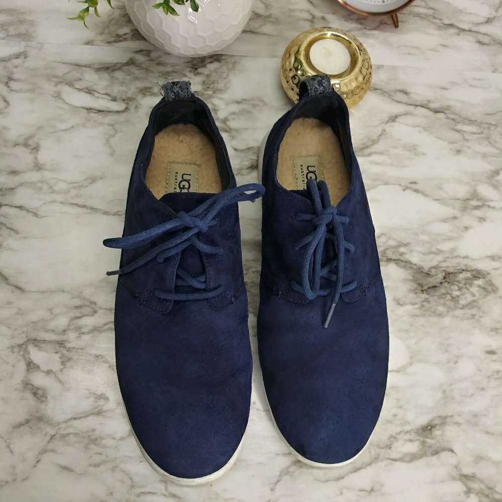 UGG navy suede light weight Oxfords Sneakers sz.10 - Picture 11 of 14